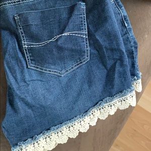 Lace trimmed shorts